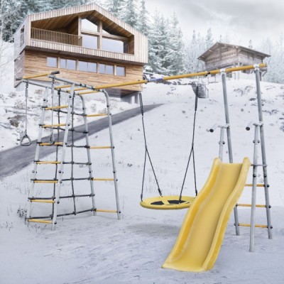 Дачный комплекс Богатырь Плюс 2 + ГНЕЗДО качели Romana 103.12.06 (серый/жёлтый) Дачный комплекс Богатырь Плюс 2 + ГНЕЗДО качели Romana 103.12.06 (серый/жёлтый)