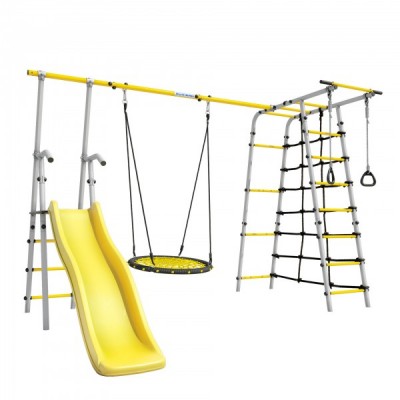 Дачный комплекс Богатырь Плюс 2 + ГНЕЗДО качели-гнездо 80 см Romana 103.12.06 (серый/желтый)