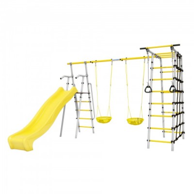 Дачный комплекс Богатырь Плюс 2 MAX + СЕТКА качели Romana 103.12.07 (серый/жёлтый)