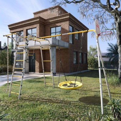 Дачный комплекс Акробат 2 + ГНЕЗДО качели Romana R 103.19.05 (серый/жёлтый) Дачный комплекс Акробат 2 + ГНЕЗДО качели Romana R 103.19.05 (серый/жёлтый)