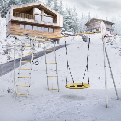 Дачный комплекс Акробат 2 + ГНЕЗДО качели Romana R 103.19.05 (серый/жёлтый) Дачный комплекс Акробат 2 + ГНЕЗДО качели Romana R 103.19.05 (серый/жёлтый)