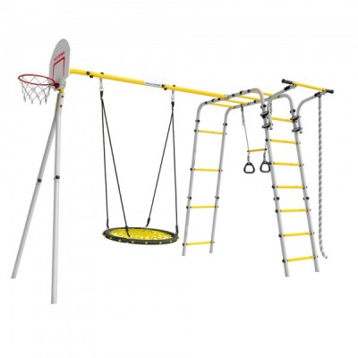 Дачный комплекс Акробат 2 + ГНЕЗДО качели-гнездо 80 см Romana R 103.19.05 (серый/жёлтый) Дачный комплекс Акробат 2 + ГНЕЗДО качели-гнездо 80 см Romana R 103.19.05 (серый/жёлтый)