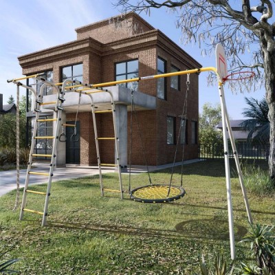 Дачный комплекс Акробат 2 + ГНЕЗДО качели-гнездо 80 см Romana R 103.19.05 (серый/жёлтый) Дачный комплекс Акробат 2 + ГНЕЗДО качели-гнездо 80 см Romana R 103.19.05 (серый/жёлтый)