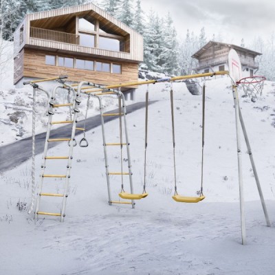 Дачный комплекс Акробат 2 + ПЛАСТИКОВЫЕ качели Romana R 103.19.05 (серый/жёлтый) Дачный комплекс Акробат 2 + ПЛАСТИКОВЫЕ качели Romana R 103.19.05 (серый/жёлтый)