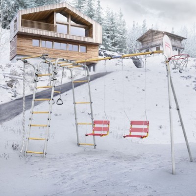 Дачный комплекс Акробат 2 + ЦЕПНЫЕ качели Romana R 103.19.05 (серый/жёлтый) Дачный комплекс Акробат 2 + ЦЕПНЫЕ качели Romana R 103.19.05 (серый/жёлтый)