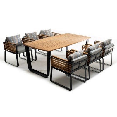 Обеденное кресло из алюминия AURA темный графит