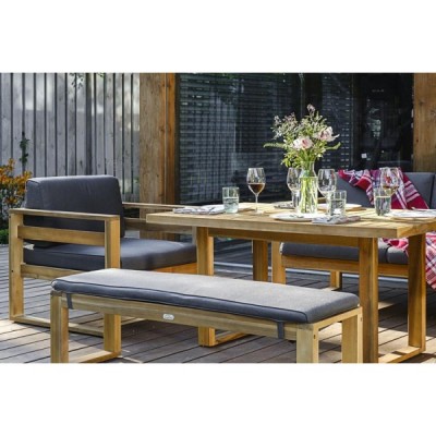 Диванный комплект из акации BOOKA с обеденным столом