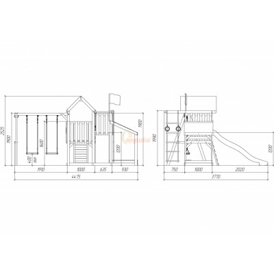 Детская площадка Савушка TooSun (Тусун) 3 Plus с песочницей Детская площадка Савушка TooSun (Тусун) 3 Plus с песочницей