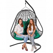 Двойное подвесное кресло BiGarden Primavera Black, зеленый