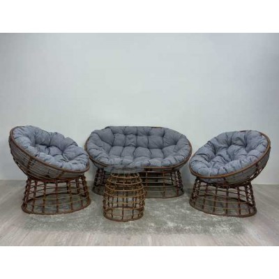 Комплект для отдыха SAVIRA (диван + 2 кресла + столик) горячий шоколад