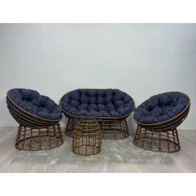 Комплект для отдыха SAVIRA (диван + 2 кресла + столик) горячий шоколад