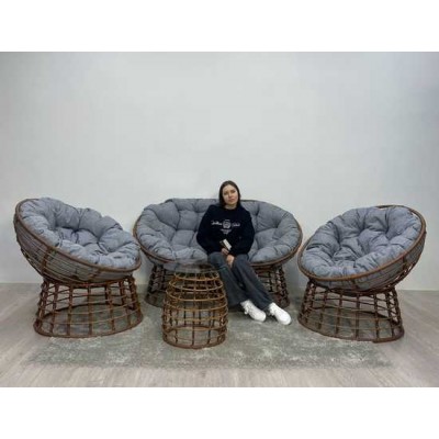 Комплект для отдыха SAVIRA (диван + 2 кресла + столик) горячий шоколад