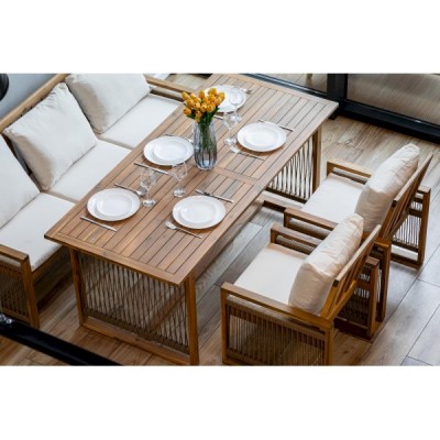 Комплект GRAND MICHELLE из акации с диваном бежевый Комплект GRAND MICHELLE из акации с диваном бежевый