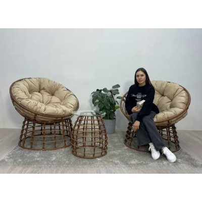 Комплект кофейный со столиком SAVIRA (2 кресла + столик) горячий шоколад Комплект кофейный со столиком SAVIRA (2 кресла + столик) горячий шоколад