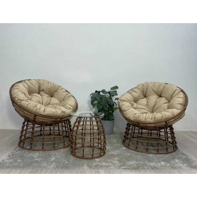 Комплект кофейный со столиком SAVIRA (2 кресла + столик) горячий шоколад Комплект кофейный со столиком SAVIRA (2 кресла + столик) горячий шоколад