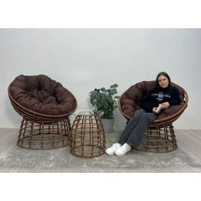 Комплект кофейный со столиком SAVIRA (2 кресла + столик) горячий шоколад Комплект кофейный со столиком SAVIRA (2 кресла + столик) горячий шоколад