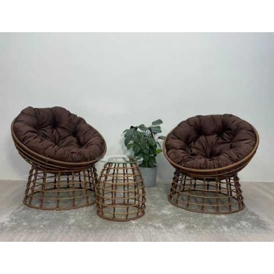 Комплект кофейный со столиком SAVIRA (2 кресла + столик) горячий шоколад Комплект кофейный со столиком SAVIRA (2 кресла + столик) горячий шоколад