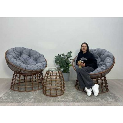 Комплект кофейный со столиком SAVIRA (2 кресла + столик) горячий шоколад Комплект кофейный со столиком SAVIRA (2 кресла + столик) горячий шоколад