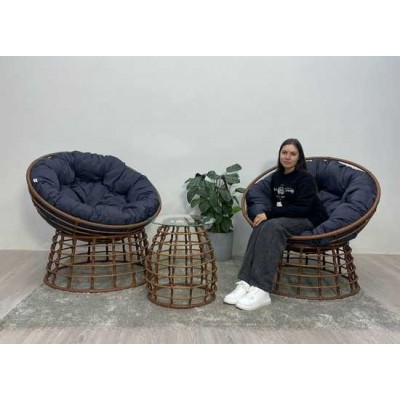 Комплект кофейный со столиком SAVIRA (2 кресла + столик) горячий шоколад Комплект кофейный со столиком SAVIRA (2 кресла + столик) горячий шоколад