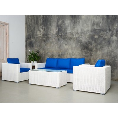 Комплект мебели для лаунж зоны KARL из ротанга, белый