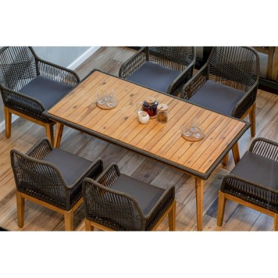 Комплект мебели из акации CHLOE с кофейным столом серый