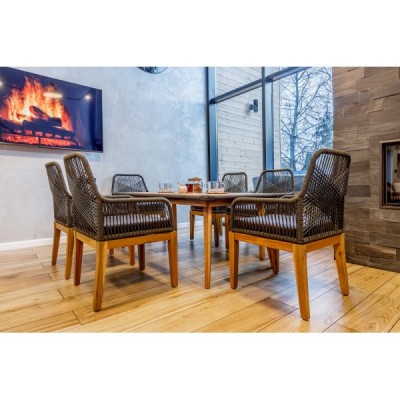 Комплект мебели из акации CHLOE с кофейным столом серый