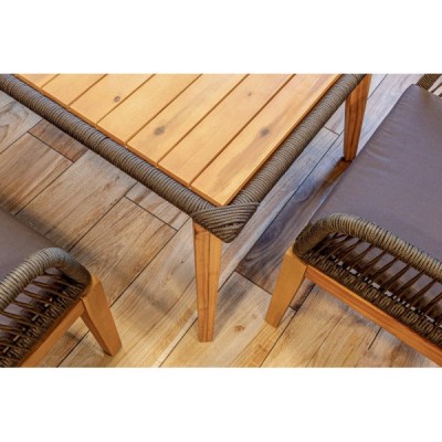 Комплект мебели из акации CHLOE с кофейным столом серый