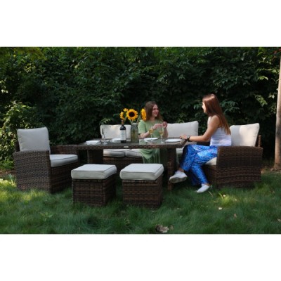 Комплект мебели из искусственного ротанга ZOYA, коричневый