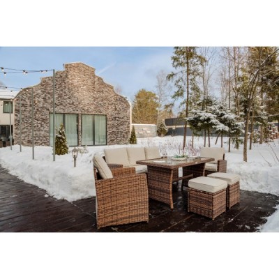 Комплект мебели из искусственного ротанга ZOYA, коричневый