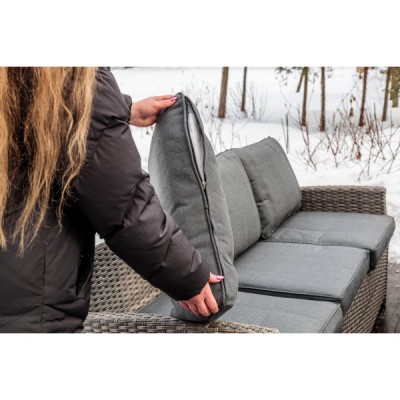 Комплект мебели из искусственного ротанга ZOYA, серый Комплект мебели из искусственного ротанга ZOYA, серый