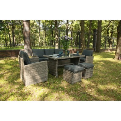 Комплект мебели из искусственного ротанга ZOYA, серый Комплект мебели из искусственного ротанга ZOYA, серый