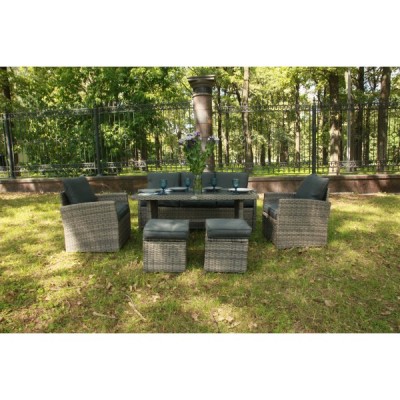 Комплект мебели из искусственного ротанга ZOYA, серый Комплект мебели из искусственного ротанга ZOYA, серый