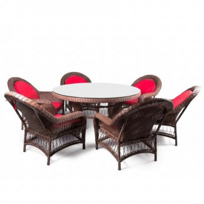 Комплект садовой мебели CHELSEA с круглым столом, коричневый