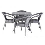 Комплект садовой мебели DECO 4 с квадратным столом, серый