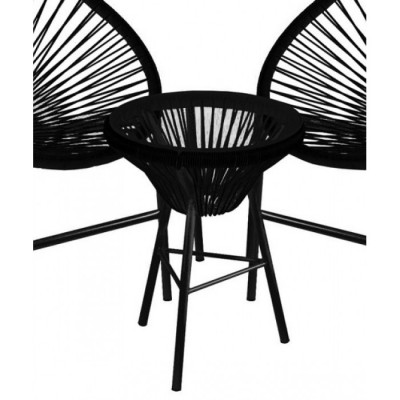 Комплект садовой мебели кофейный ACAPULCO (стол и 2 кресла), черный