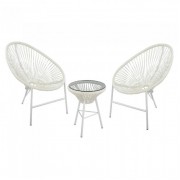 Комплект садовой мебели кофейный ACAPULCO (стол и 2 кресла), белый