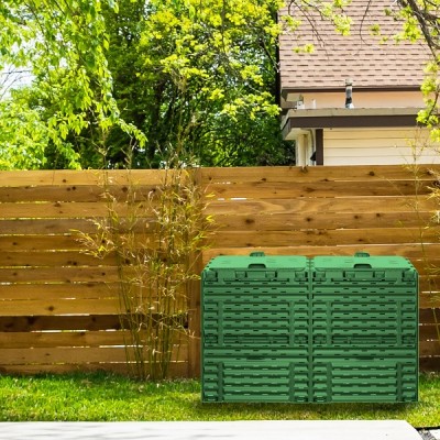 Компостер Piteco с крышкой 600л зелёный