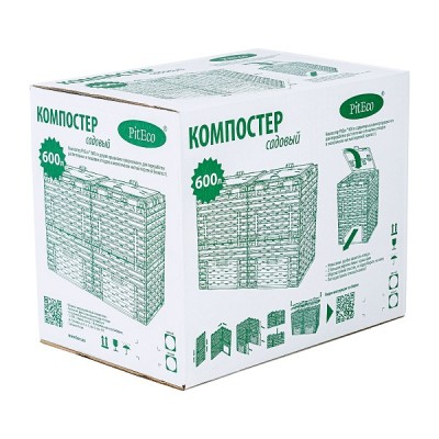 Компостер Piteco с крышкой 600л зелёный