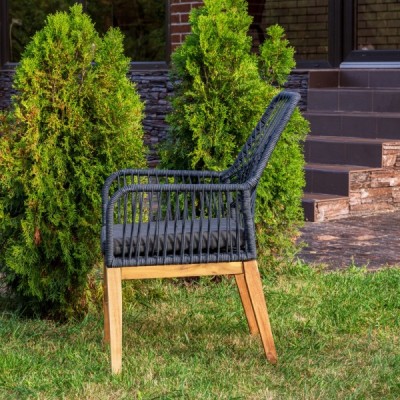 Кресло из акации CHLOE серое