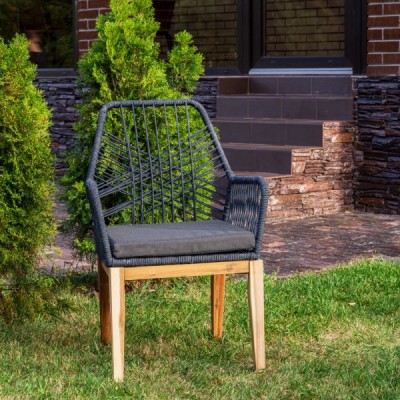 Кресло из акации CHLOE серое