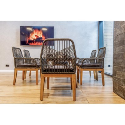 Кресло из акации CHLOE серое