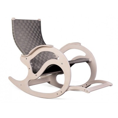 Кресло-качалка Мебелик Тенария 2 серый/каркас белый ясень