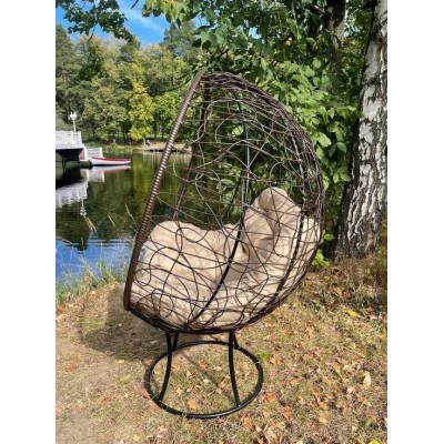 Кресло-кокон КРУГЛОЕ стоячее (бежевая подушка) Кресло-кокон КРУГЛОЕ стоячее (бежевая подушка)