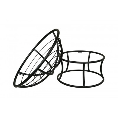 Кресло Риторика Папасан черное без ротанга с коричневой подушкой