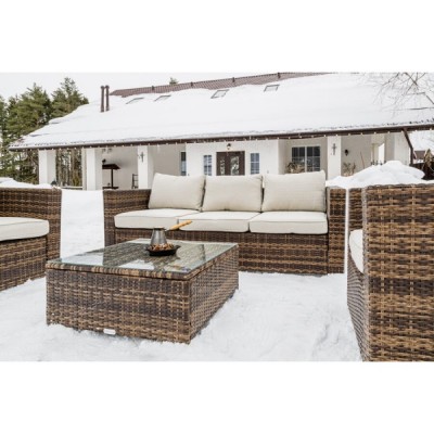 Лаунж-зона KARL с трёхместным диваном, коричневый