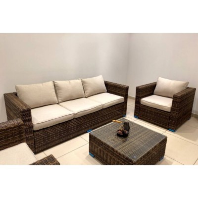 Лаунж-зона KARL с трёхместным диваном, коричневый