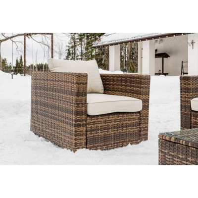 Лаунж-зона KARL с трёхместным диваном, коричневый