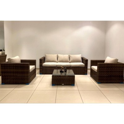 Лаунж-зона KARL с трёхместным диваном, коричневый