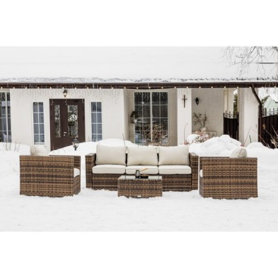 Лаунж-зона KARL с трёхместным диваном, коричневый