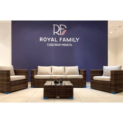 Лаунж-зона KARL с трёхместным диваном, коричневый